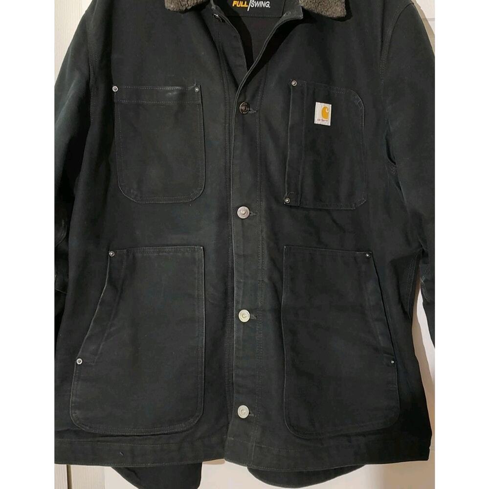 Men's Carhartt Full Swing Canvas Jacket Black 102707-001 Workwear - XXL - Picture 2 of 6